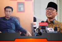 Kolase Pimpinan Umum Rilis Publik Raden Bagus Satria, S.H. M.H (Kiri) dan Menteri Desa, Pembangunan Daerah Tertinggal, dan Transmigrasi (Mendes PDTT) Yandri Susanto  (Kanan)