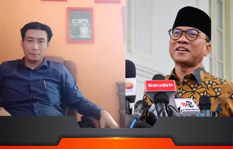 Kolase Pimpinan Umum Rilis Publik Raden Bagus Satria, S.H. M.H (Kiri) dan Menteri Desa, Pembangunan Daerah Tertinggal, dan Transmigrasi (Mendes PDTT) Yandri Susanto  (Kanan)