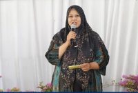 Wakil Bupati Pringsewu Umi Laila saat menghadiri Khotmil Quran.