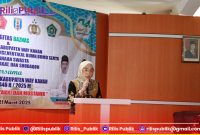 Pelaksana Tugas (Plt) Bupati Way Kanan, Ayu Asalasiyah, S.Ked membuka Acara Pembayaran Zakat Fitrah, Maal, Profesi, Infaq dan Shodaqoh Bersama BAZNAS Kabupaten Way Kanan di Ruang Buway Pemuka Pengiran Tuha, Jum’at (21/03/2025).
