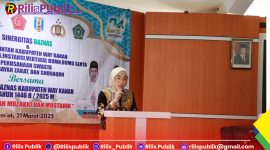 Pelaksana Tugas (Plt) Bupati Way Kanan, Ayu Asalasiyah, S.Ked membuka Acara Pembayaran Zakat Fitrah, Maal, Profesi, Infaq dan Shodaqoh Bersama BAZNAS Kabupaten Way Kanan di Ruang Buway Pemuka Pengiran Tuha, Jum’at (21/03/2025).