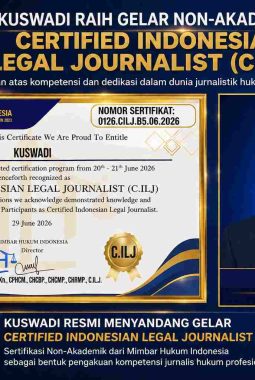 Selamat dan Sukses, Kuswadi Resmi Raih Gelar Non-Akademik C.ILJ