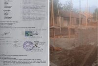 Kolase surat Wakaf dan pembangunan TK Mutiara Bunda di Desa Maja, Kecamatan Marga Punduh, Kabupaten Pesawaran
