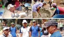 Kepala Kampung Sendang Baru, Kecamatan Sendang Agung, Kabupaten Lampung Tengah, Muhammad Basarudin secara resmi meletakkan batu pertama pembangunan bedah rumah bantuan masyarakat untuk keluarga Paijan, warga Dusun 3 RT 12.
